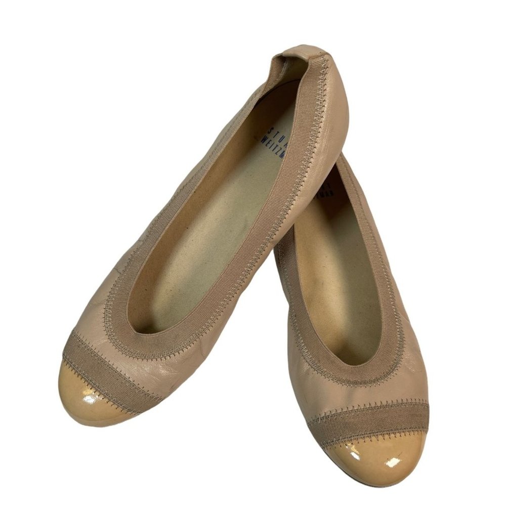 Stuart Weitzman Tipable Elastic Trim Ballerina Fl… - image 1